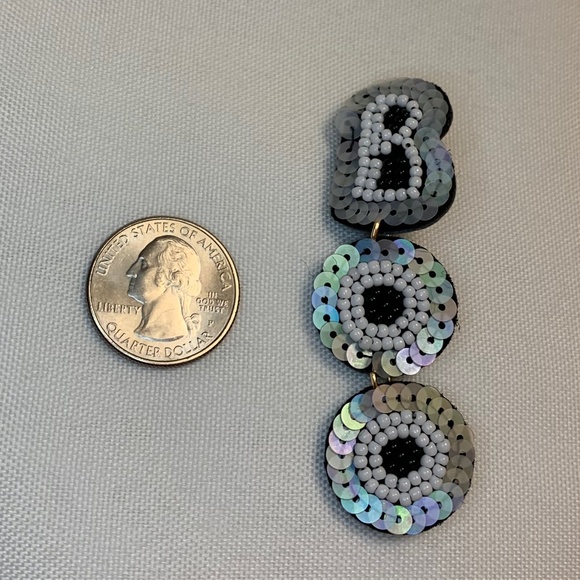 NWT! Cool Halloween Seed Bead and Sequin BOO Post Dangle Earrings! - Picture 2 of 4